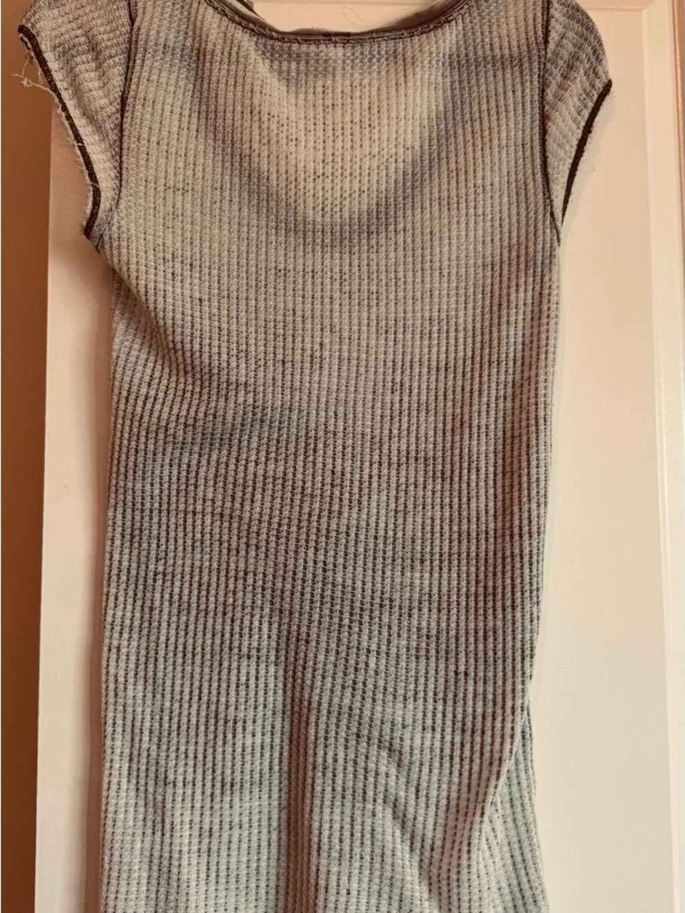 Free People Gray Ribbed V-Neck Tank - Picture 2 of 3